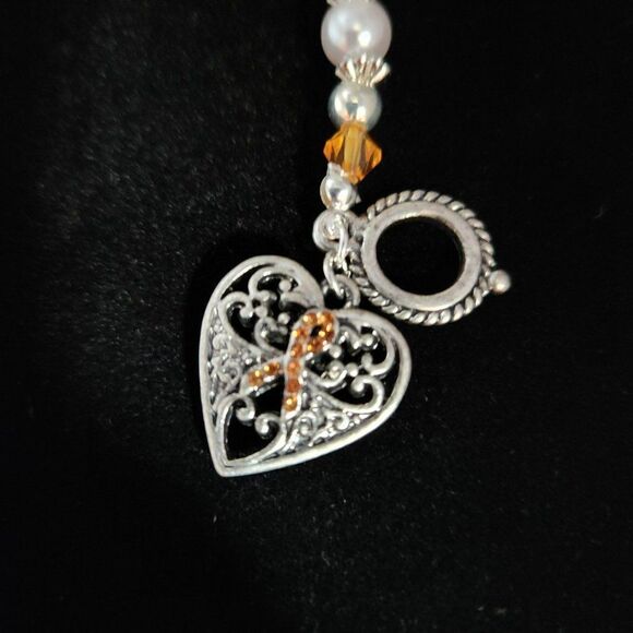 Multiple Sclerosis Awareness Bracelet Sterling Silver Plated MS - Picture 6 of 9